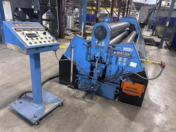 12'-2" Bertsch #2512, hydraulic 4-roll plate bending roll, 9" top & pinch roll diameter, 7.5" side roll - Image 2