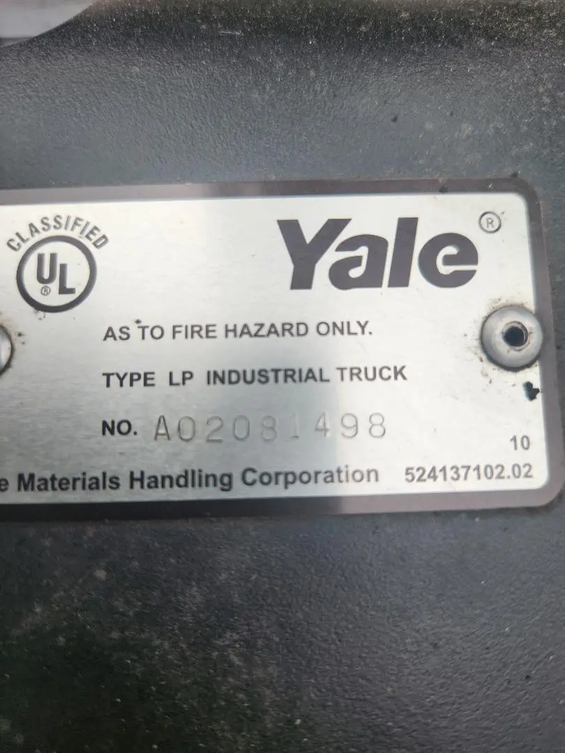 5,500 Lb. Yale #GLC060VXNVSE085, Forklift, LPG, 3-Stage Mast, 48" Forks, 2015 - Image 9