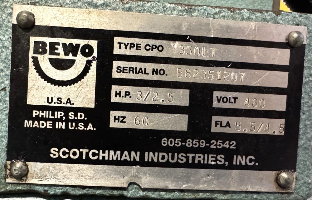 14" Scotchman #CPO-350-LT, Cold Saw, Miter, 4-7/8" Tube, 2" Solids, 3 HP - Image 10