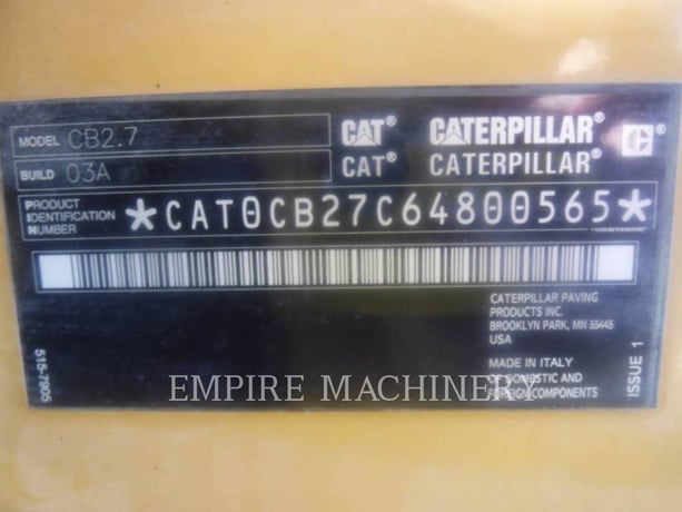 Caterpillar CB2.7, 1645 hours, S/N: 64800565, 2022 - Image 6