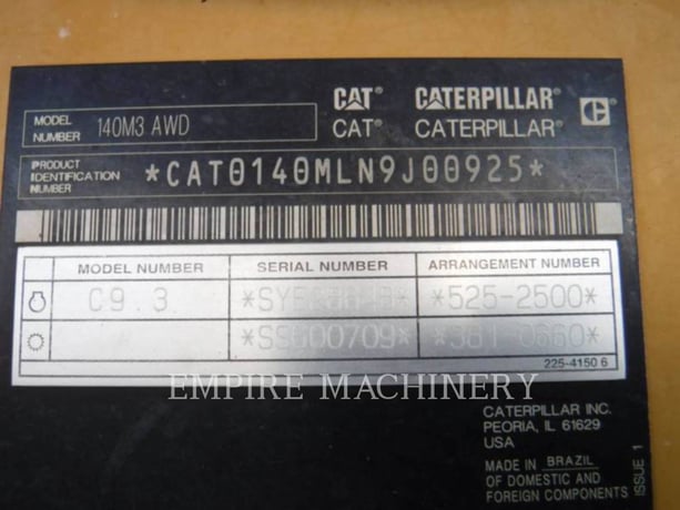 Caterpillar 140M3 AWD, Motor Grader, 9569 hours, S/N: N9J00925, 2018 - Image 4