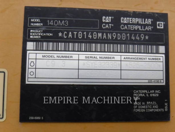 Caterpillar 140M3, Motor Grader, 5614 hours, S/N: N9D01449, 2019 - Image 5
