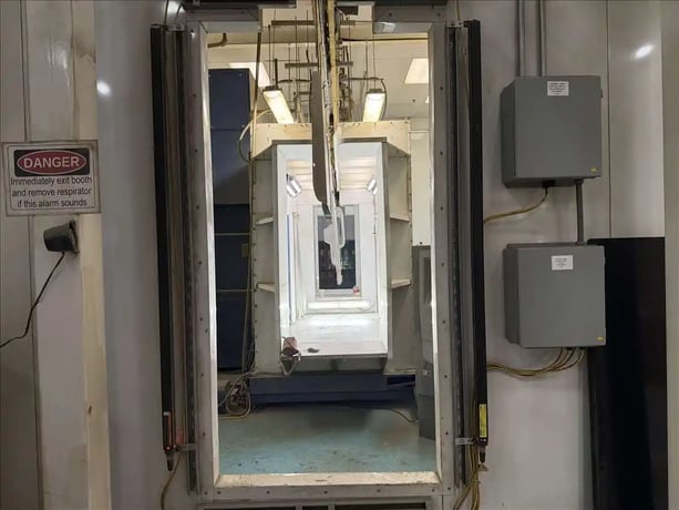 36" x 72" opening, Midwest Finishing Systems, overhead conveyor paint line, 15 stations, 26 load bars, 400 - Image 3