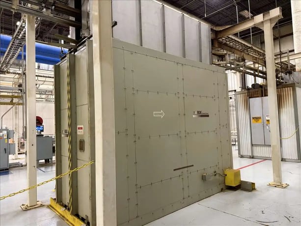 36" x 72" opening, Midwest Finishing Systems, overhead conveyor paint line, 15 stations, 26 load bars, 400 - Image 9