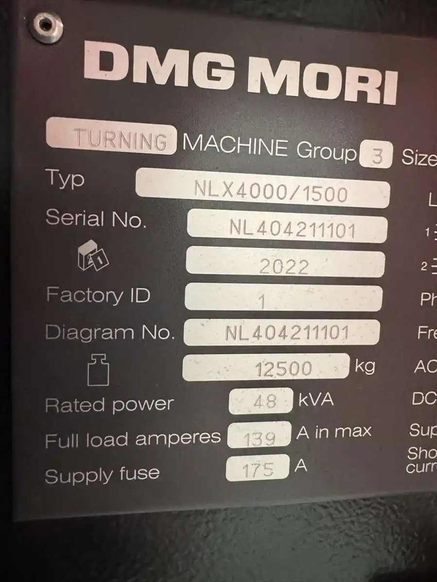 DMG, Mori #NLX-4000/1500, CNC turning center, CELOS MAPPS Ergoline, 23.6" turning diameter, 60.55" turning - Image 10