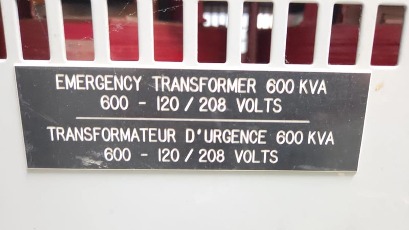 600 KVA 600 Primary, 208/120 Secondary, Delta #DT-0600, Dry Type Isolation Transformer, Nema 1 enclosure, 3PH - Image 3