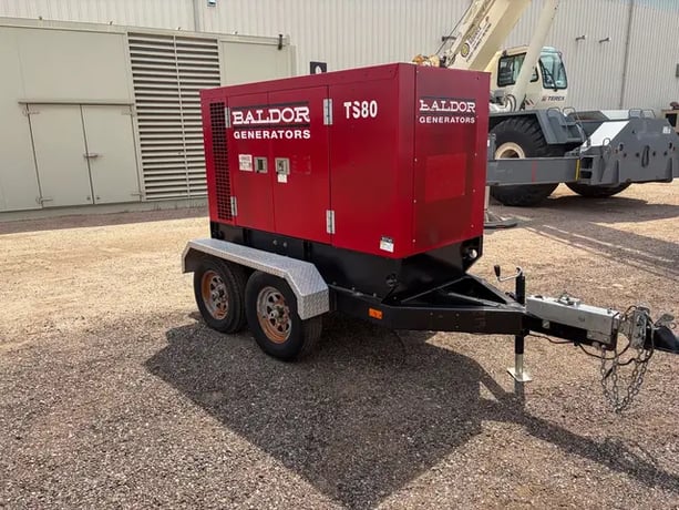 65 KW Baldor #TS80T, diesel generator set, trailer/SAE enclosure, voltage selector switch, John Deere engine - Image 2