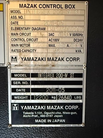 Mazak #Integrex-200-IV-ST, multi-axis CNC lathe, 26" swing, 8" chuck, 2.5" bar, 60" length, A2-6, 30 HP, 40 - Image 4