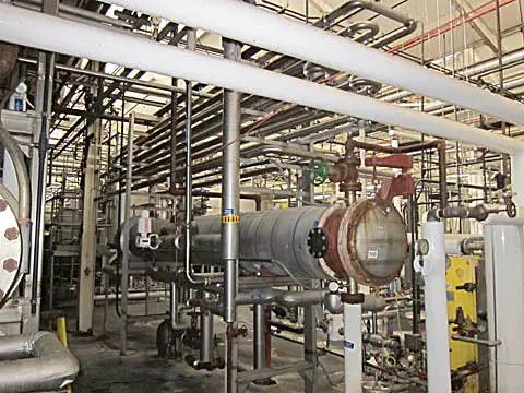 Sterilizer Heat Exchanger Set, tube-in-tube, 100 psi @ 650°F, 22" diameter x 20' L, bottom steam trap, 1993 - Image 3