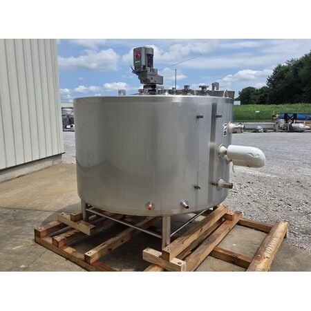 750 gallon Walker, 316L Stainless Steel sanitary jacketed mix tank, sweep bottom, 2 HP sweep agitator, CIP - Image 4
