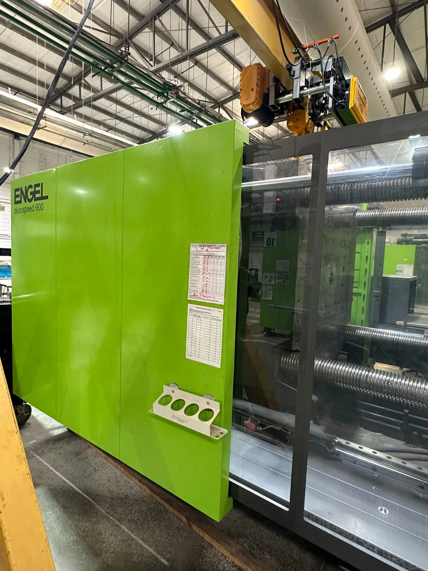 900 Ton, 47 oz., Engel #Duo-3660/900-speed, servo-hydraulic horizontal injection molder, 46.46" x 39.37" tie - Image 2