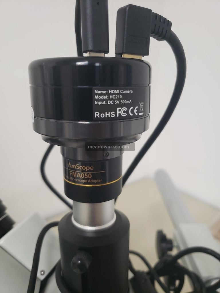 AmScope #HC210, Trinocular Stereo Zoom Microscope, HDMI camera, LED ring light, 5 V. - Image 6