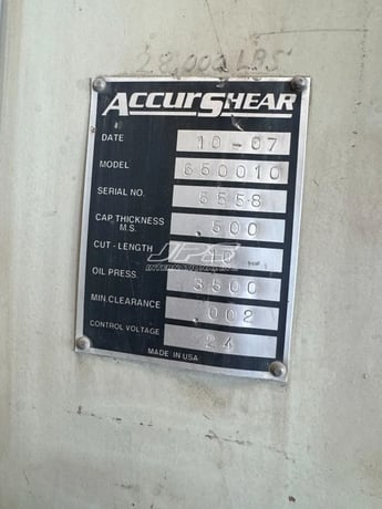 1/2" x 10' Accurshear #650010, Hydraulic Power Squaring Shear, 36" back gauge, 23 SPM, 40 HP, 2007 - Image 6