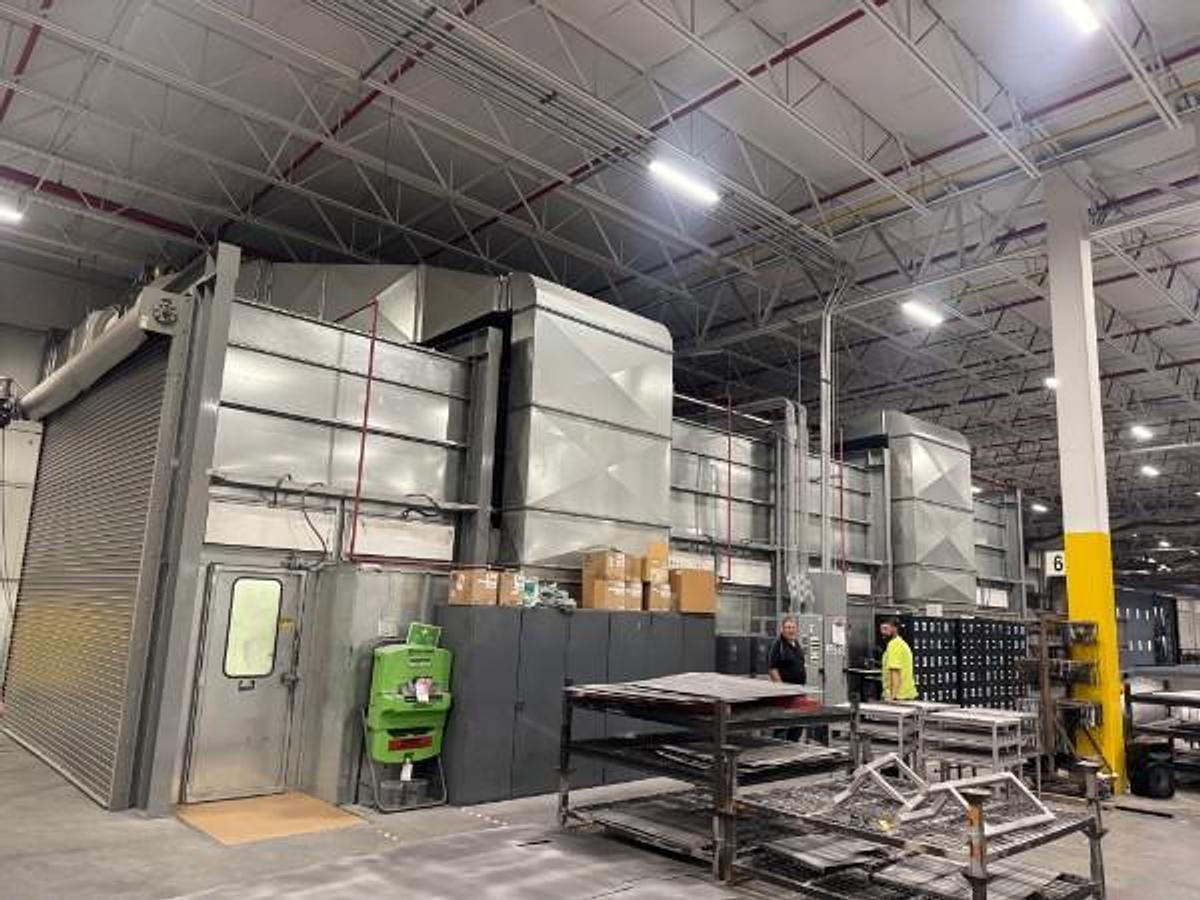 20' width x 14' H x 60' L Drive-Through Paint Booth, 19' width x 14' H roll-up doors, 22,500 cfm @ 3" SP. - Image 1