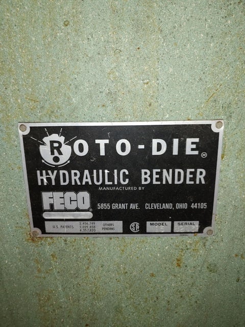 Roto-Die #15, Hydraulic Press Brake, 10' overall length, 3" stroke, 15 HP, (3) extra top dies, (8) front & - Image 3