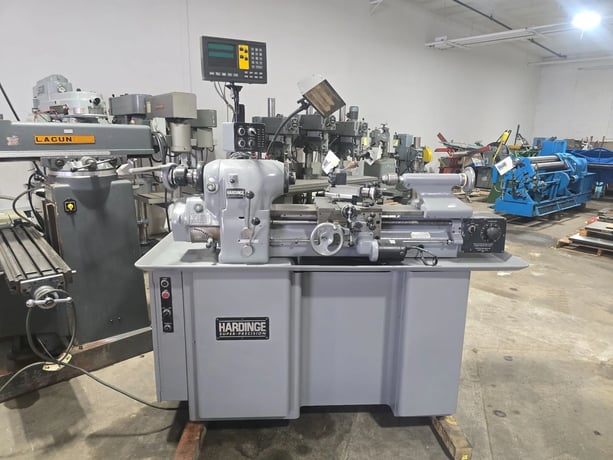 Hardinge #HLV-H, Wide Bed Tool Room Lathe, 11" Swing, 2-Axis digital read out, 4" 3-Jaw Chuck, Quick Change - Image 5