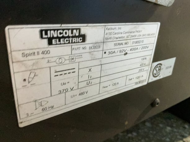400 Amps, Kaliburn / Lincoln Electric #Spirit II 400, Arc Welder, PC Spirit II Controls, 480 V. (2 available) - Image 6