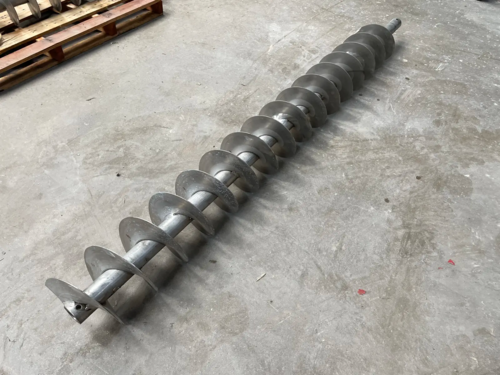 8.5" diameter x 7.2' long, standard pitch Stainless Steel screw auger, 4.5" pitch - Image 2