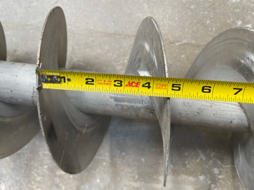 8.5" diameter x 7.2' long, standard pitch Stainless Steel screw auger, 4.5" pitch - Image 4