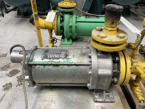 75 GPM, Lederle Hermetic #CNF40-160, canned refrigeration pump, 7 HP, 3400 RPM, 460 V., 3 Ph., 6" diameter - Image 1