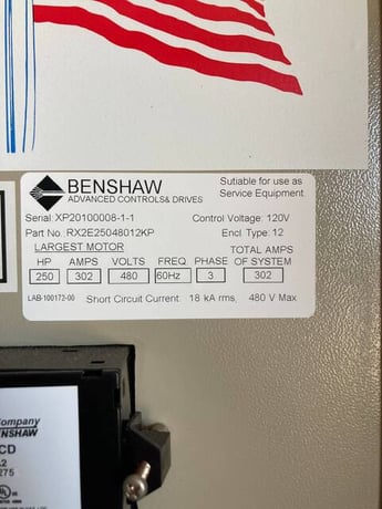 Benshaw #RX2E25048012KP, screw compressor motor starter, 250 HP, 480 Volts, 302 amps, 60 Hz., 3 phase, 120 - Image 6