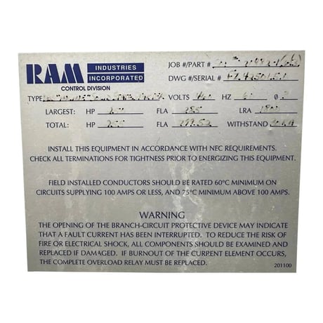 Ram Industries, digital bypass solid state screw compressor motor starter, 250 HP, 460 Volts, 285 FLA, 60 - Image 2