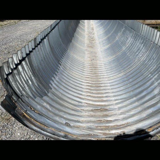 48" diameter x 20' long Fluming, galvanized corrugated steel pipe culvert halves, (25 pieces total) - Image 2
