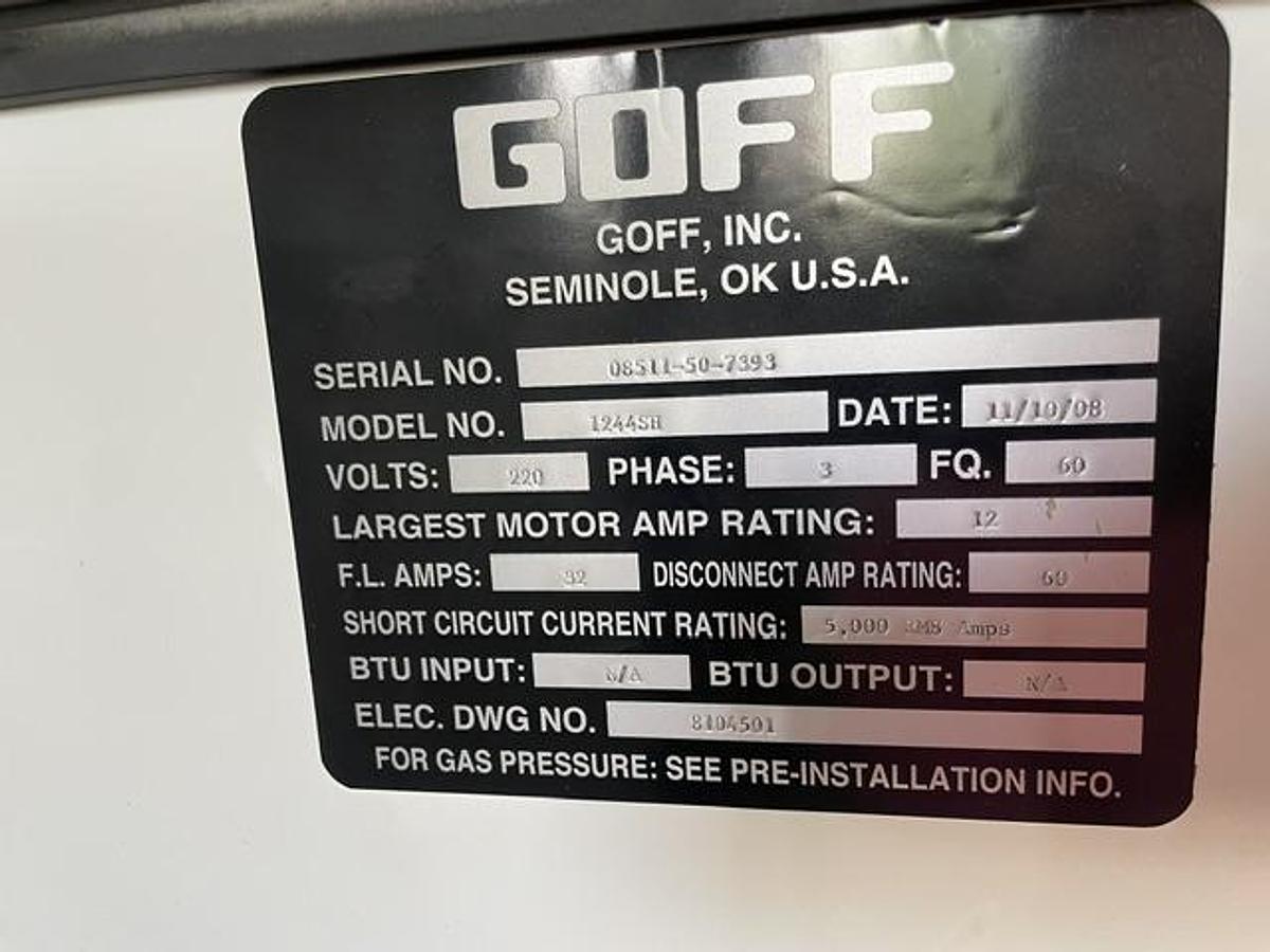 Goff #1244, Spinner Hanger Shot Blast Machine, (2) 5 HP blast wheels, 12" diameter x 36" high work capacity - Image 7