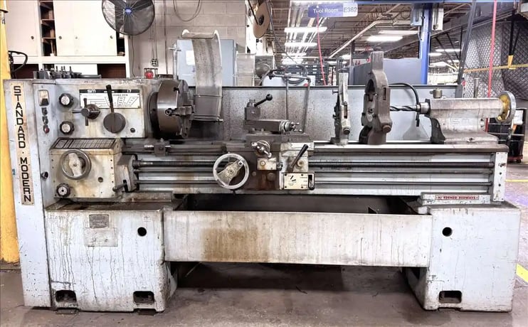 17" x 60" Standard, Modern #SM-17 Series 4000 engine lathe, 10.5" swing over cross slide, 4-jaw 15" chuck, 3" - Image 1
