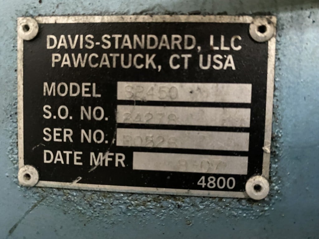 4.5" Davis Standard #SB450, super blue single screw extruder, 24:1 L/D, air cooled, 5 barrel zones, 200 HP - Image 4