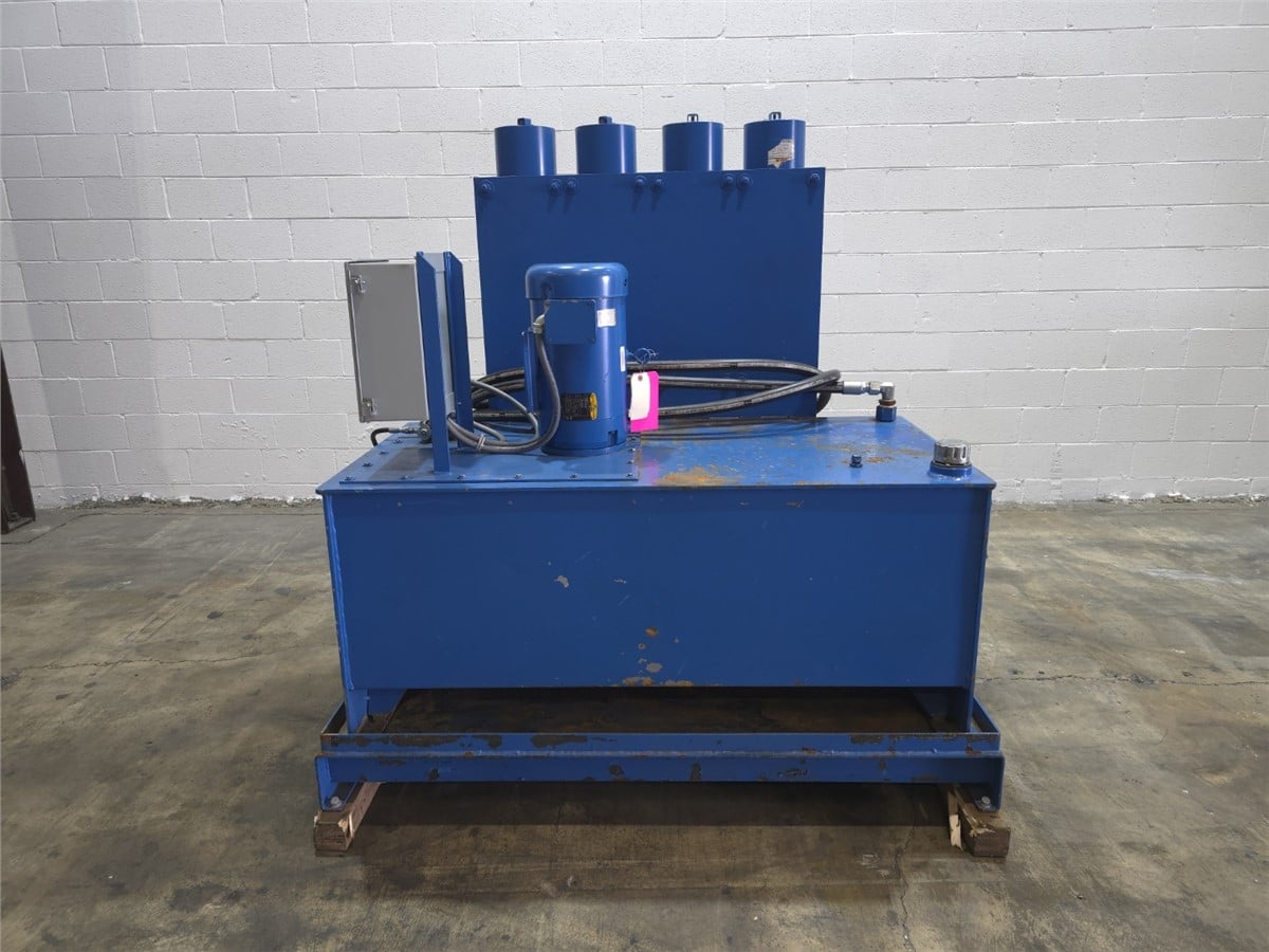 10 HP MGB, hydraulic power unit, (4) Parker accumulators, 5 gallon each, 4000 max psi, 1770 RPM, Fr.215TC - Image 1