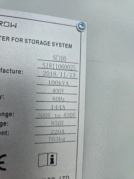 Sungrow #SC100, energy storage converter, 100 KVA, 3 phase, 400 VAC, 500 VDC - Image 7