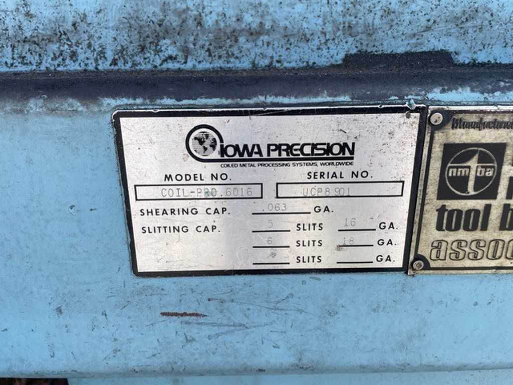 60" x 5" Iowa Precision #Coil-Pro-6016, slitter head, .060" capacity, hub type knives, PVC applicator rolls - Image 4