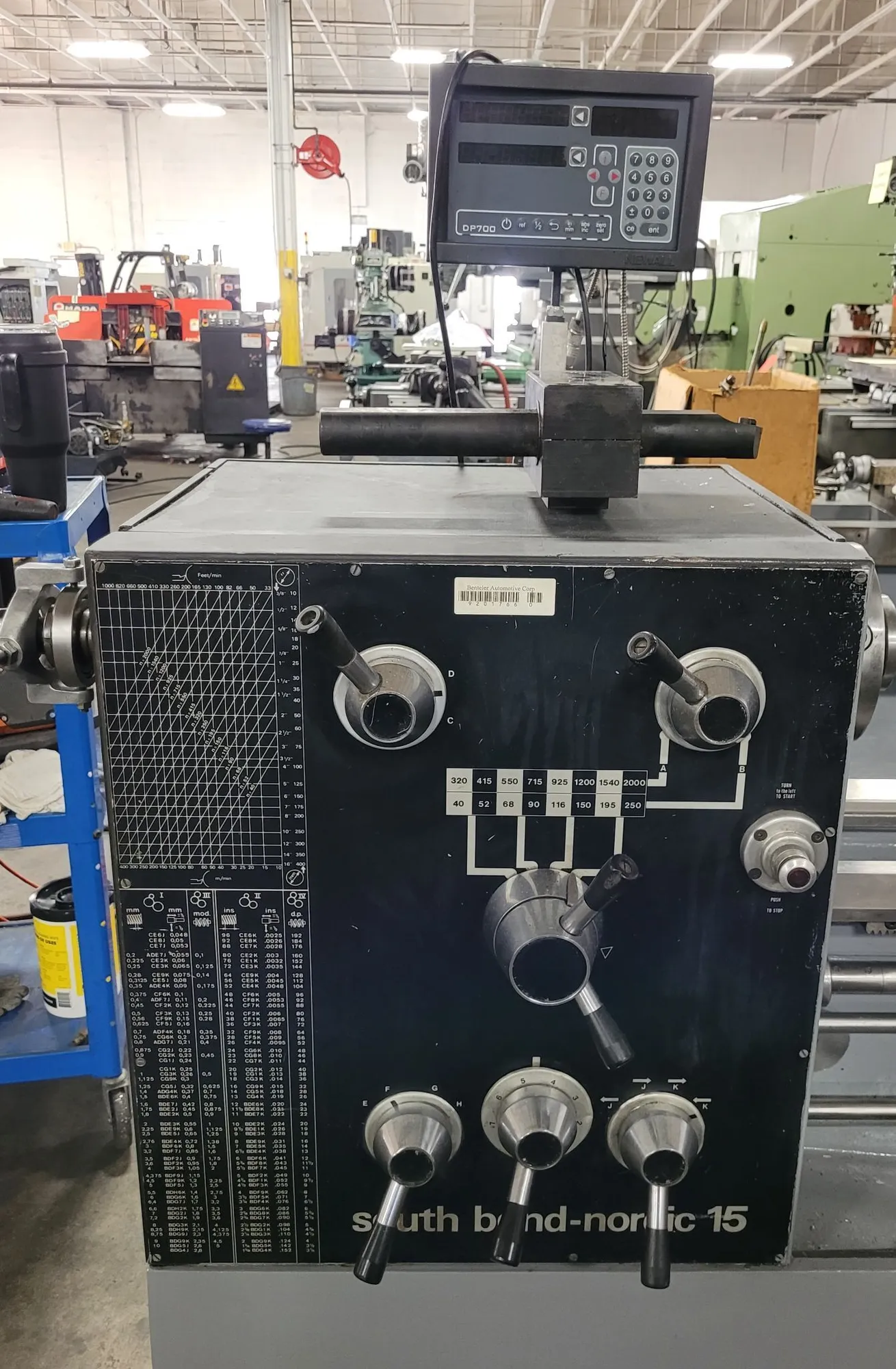 15" x 60" South Bend Nordic #15, engine lathe, digital read out, 2" bore, 40-2000 RPM, 7.5 HP, D1-6 - Image 6