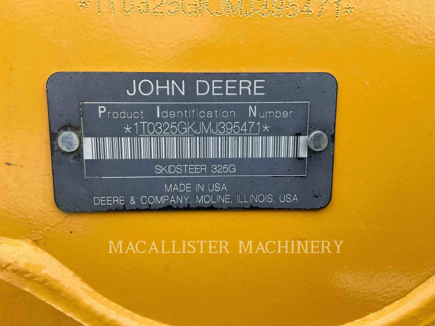 Deere & Co 325, 991 hours, S/N: 1T0325GKJMJ395471, 2021 - Image 6