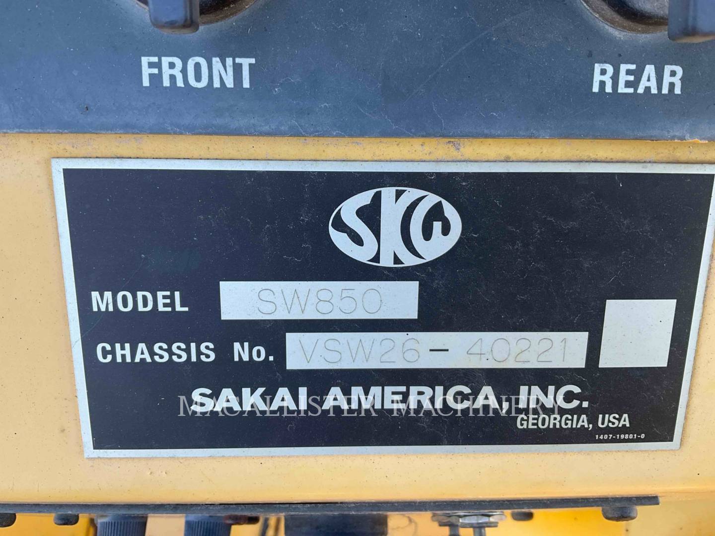 Sakai SW850, 6579 hours, S/N: 40221, 2008 - Image 8