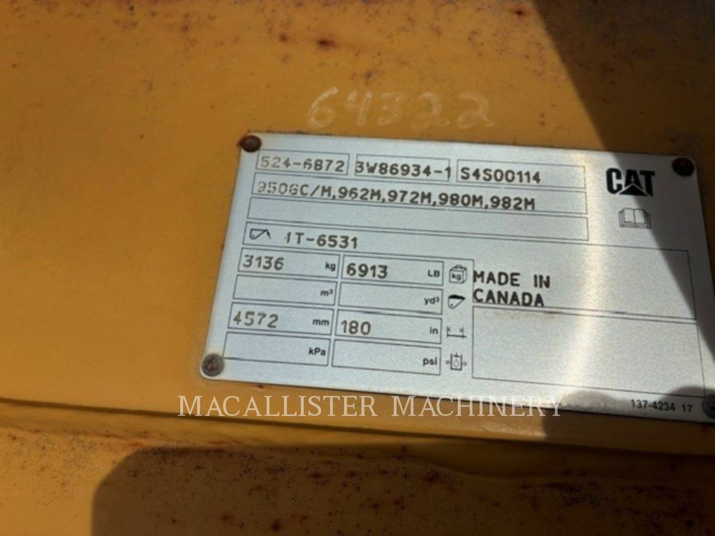 Cat Work Tools (Serialized) MWLFQ 15' SNOW, Snow Removal Attachments, S/N: S4S00114, 2021 - Image 7