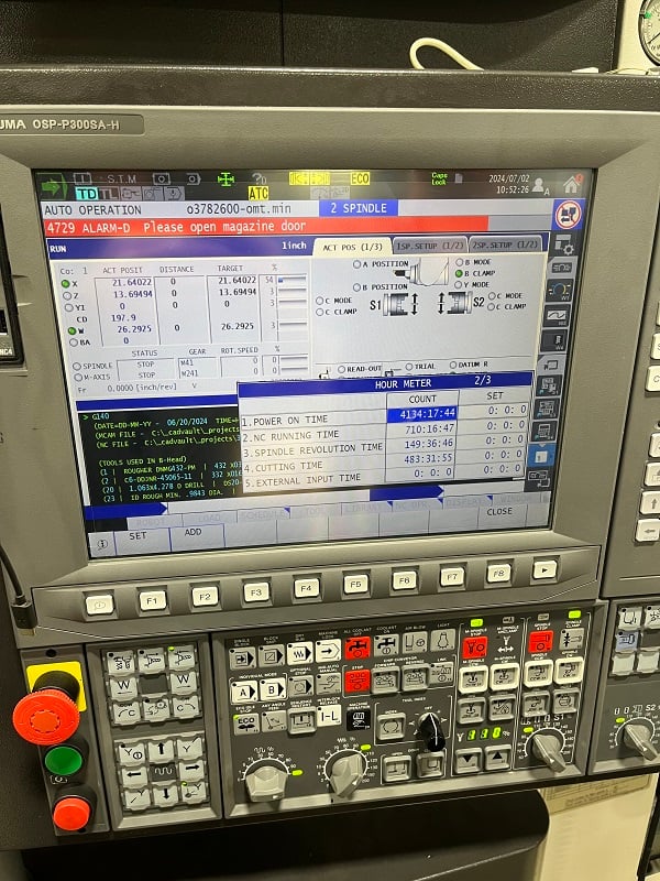 Okuma #Multus-B250II-1SW/750 ARMROID 8" chuck, 2.6" bar, 5000 RPM, 30 HP, OSP-P300SA-H, H1 spindle, Y-Axis - Image 6