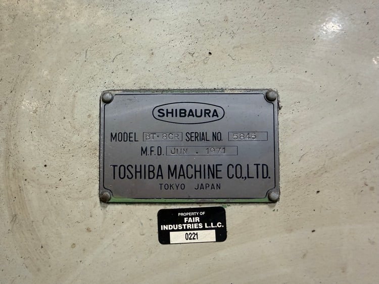 3" Toshiba #BT-8CR, table type horizontal boring mill, 1971 - Image 4