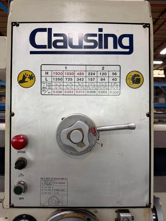 5' -17" Clausing #CL1600H, radial arm drill, power elevation, 27.5' x 19.5" T-slotted box table, 2001 - Image 5