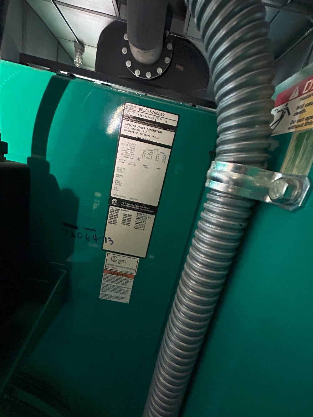 1250 KW Cummins #KTA50-G3, DFLC Standby Diesel Generator, 277/480 Volts - Image 7