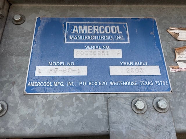 136 sq.ft., Americool #F7-60-1, air fin cooler, 2856 ext. sq.ft., Carbon Steel tubes, (105) 3/4" tubes, 6' 8" - Image 3