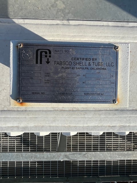 1589 sq.ft., 50 psi, Fabsco, air fin cooler, 33614 ext. sq.ft., Carbon Steel, 24' tubes, (2) 10 HP fans - Image 6