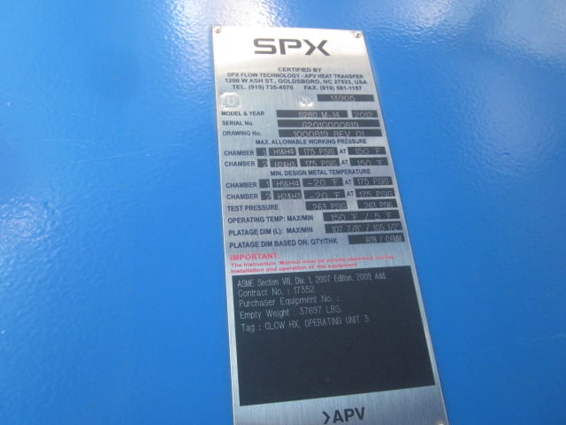 18294 sq.ft., APV #S280M14, plate heat exchanger, 175FV psi, plates, 150°F, 2012, AS IS - Image 4