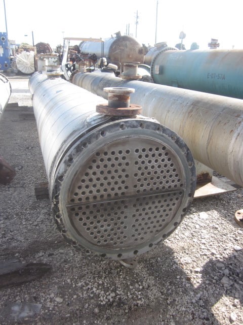 1075 sq.ft., Atlas, heat exchanger, Alloy 20 shell, 904L Stainless Steel tubes, .75" tube diameter, 18' tube - Image 4