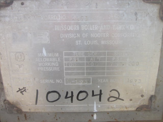 3230 sq.ft., 75 psi shell, 100 psi tube, Missouri Boiler, 300°F, .75" tube diameter, 20' tube length - Image 4