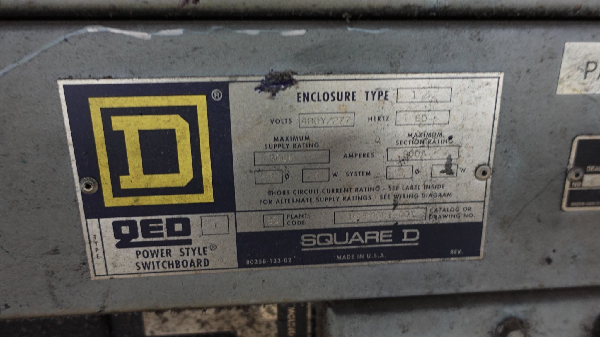 1600 Amps, Square D, QED-Power, (7) Switchboards w/ #5 Motor Control Center, 480 Volts & 480Y/277 Volts, type - Image 4