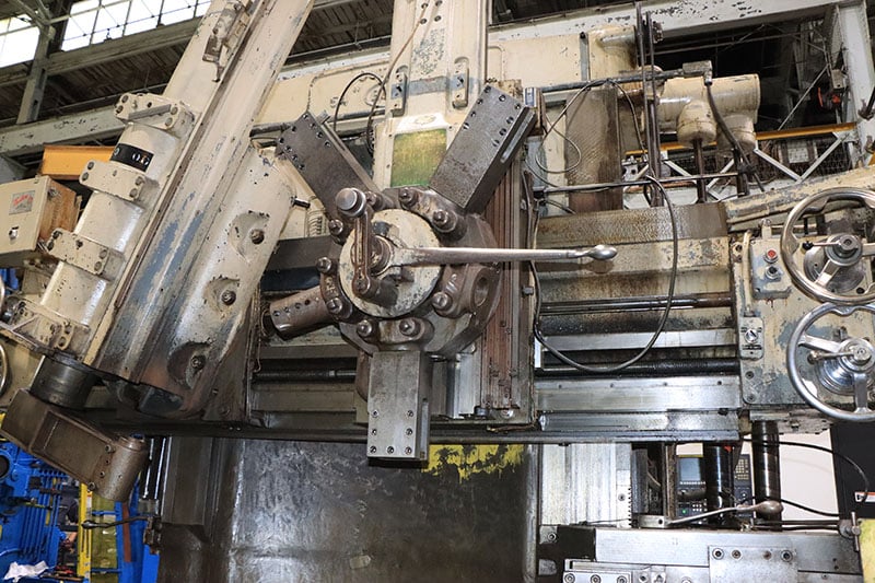 54" Bullard #Cutmaster, vertical boring mill, 62" swing, 44" under rail, 5-sided turret, ram head, side head - Image 6
