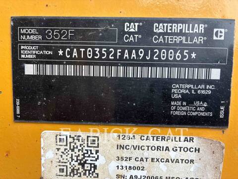 Caterpillar 352FVG, 6938 hours, S/N: A9J20065, 2019 - Image 6