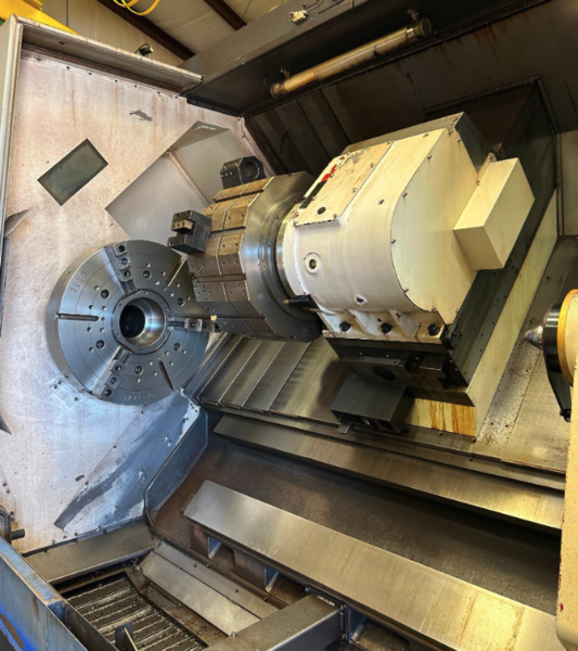 Hwacheon #Hi-Tech-850L, CNC lathe, Fanuc 0i-TD, 41.3" swing, 32" chuck, 6.4" bar, 2013 - Image 3